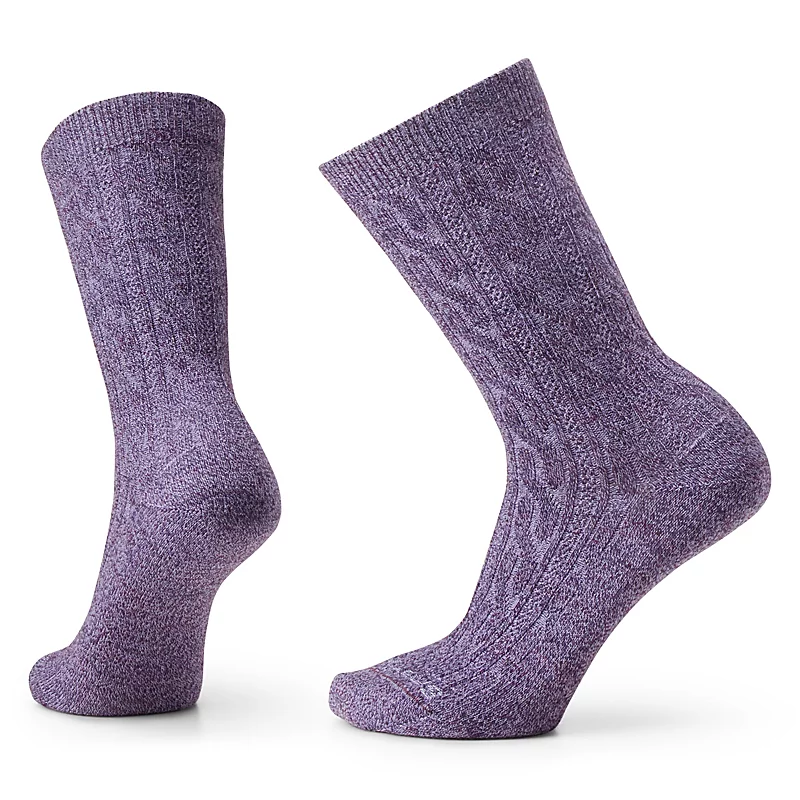 WOMEN'S EVERYDAY CABLE ZERO CUSHION CREW SOCKS - Image 4